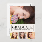EDITABLE COLOR Afstuderen zonder rooster Briefkaart (Voorkant / Achterkant)