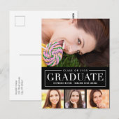 EDITABLE COLOR Afstuderen zonder rooster Briefkaart (Voorkant / Achterkant)