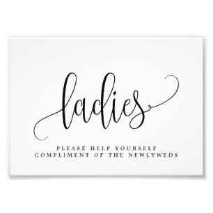 Editable COLOR and SIZE Dames Bathroom Sign LCC Foto Afdruk