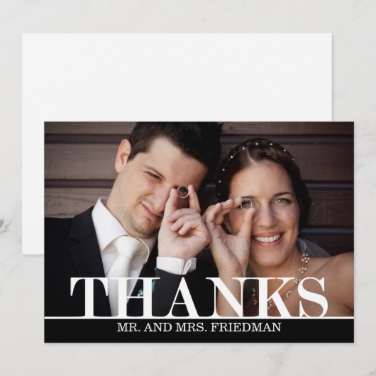 Editable Color Bold Bedankt Foto Hartelijk dank (Voorkant / Achterkant)