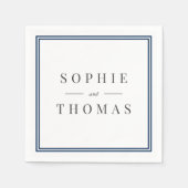 Editable Color Border Modern Classic Wedding Servet (Voorkant)