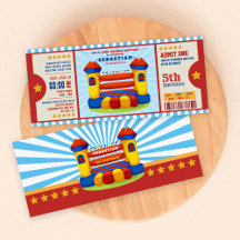 Editable Color Bounce House Ticket Birthday