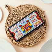 Editable Color Bounce House Ticket Birthday Kaart