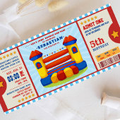 Editable Color Bounce House Ticket Birthday Kaart