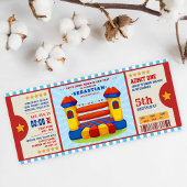 Editable Color Bounce House Ticket Birthday Kaart