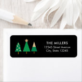 EDITABLE COLOR Cheerful Trees Holiday Address Etiket (Insitu)