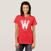 Editable Color Christmas Monogram Custom Name T-shirt (Voorkant volledig)