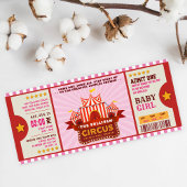 Editable Color Circus Ticket Couple Shower Kaart