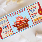 Editable Color Circus Ticket Couple Shower Kaart