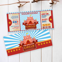 Editable Color Circus Ticket Couple Shower