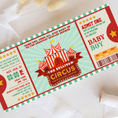 Editable Color Circus Ticket Couple Shower Kaart