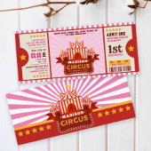 Editable Color Circus Ticket First Birthday Kaart