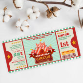 Editable Color Circus Ticket First Birthday Kaart