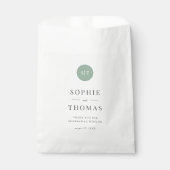 Editable Color Classic Round Monogram Weddenschap Bedankzakje (Voorkant)