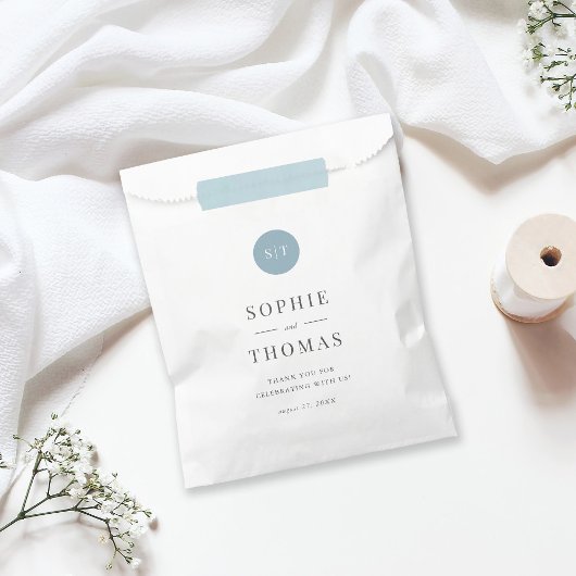 Editable Color Classic Round Monogram Weddenschap Bedankzakje