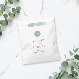 Editable Color Classic Round Monogram Weddenschap Bedankzakje