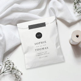 Editable Color Classic Round Monogram Weddenschap Bedankzakje