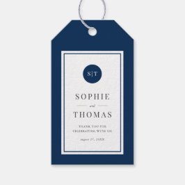 Editable Color Classic Round Monogram Weddenschap Cadeaulabel