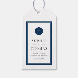 Editable Color Classic Round Monogram Weddenschap Cadeaulabel