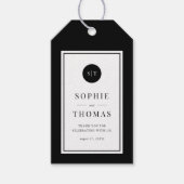 Editable Color Classic Round Monogram Weddenschap Cadeaulabel (Voorkant)