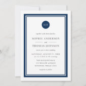 Editable Color Classic Round Monogram Weddenschap Kaart (Voorkant)