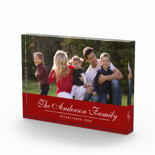 Editable Color Cursive Family Name Foto (Rechts)