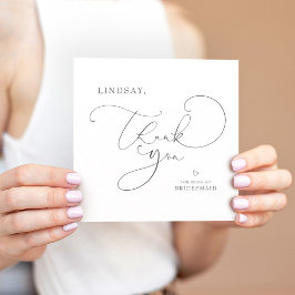Editable Color Cute Script Bridesmaid Bedankt