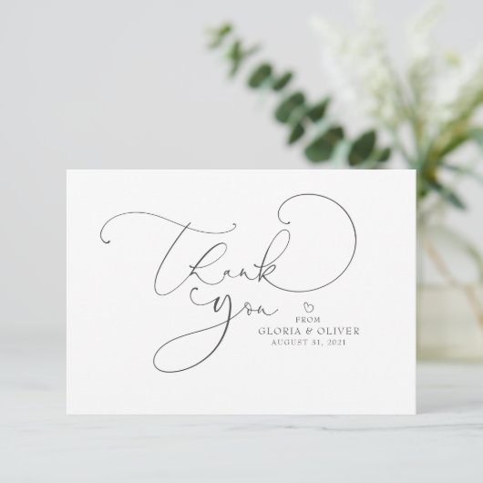 Editable Color Cute Script Calligraphy Bedankt (Staand voorkant)