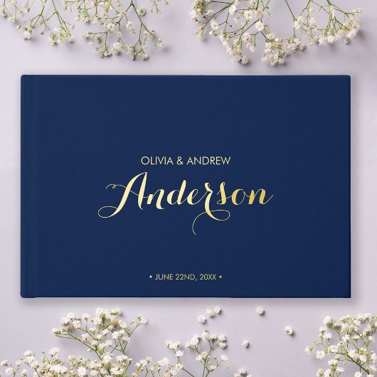 Editable Color Elegant and Modern Wedding Script Gastenboek