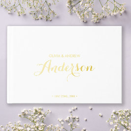 Editable Color Elegant and Modern Wedding Script Gastenboek