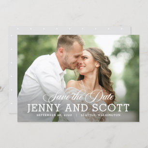 Editable Color Happy Ending Wedding Save the Date Kaart