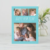 Editable Color Happy Nieuwjaar fotokaart Feestdagenkaart (Staand voorkant)