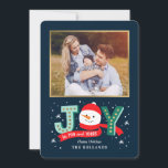 EDITABLE Color Joyful Snowman Holiday-fotokaart Feestdagenkaart<br><div class="desc">Het seizoen vieren met deze moderne en stijlvolle vakantiekaart van Berry Berry Sweet. Overeenkomende items en meer ontwerpopties zijn beschikbaar in onze winkel: www.berryberrysweet.com. De achtergrondkleur kan online worden aangepast om uw foto het best aan te passen!</div>