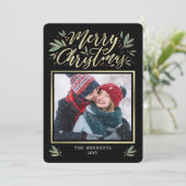 Editable Color Kerstmis Glow Holiday-fotokaart Feestdagenkaart (Staand voorkant)