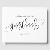EDITABLE COLOR Lovely Calligraphy LCC Wedding Gastenboek (Voorkant)