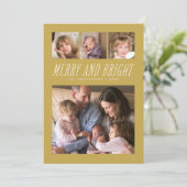Editable Color Merry en Bright Photo Holiday Card Feestdagenkaart (Staand voorkant)