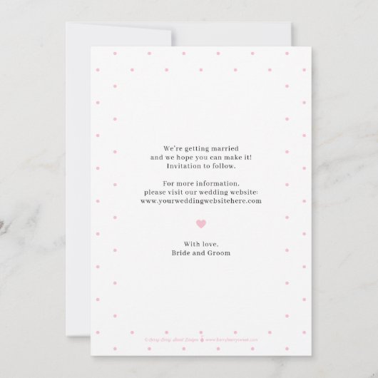 EDITABLE COLOR met snoepje opslaan Datum Kaart (Achterkant)