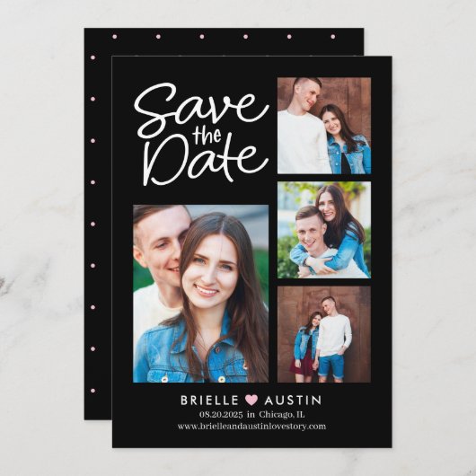 EDITABLE COLOR met snoepje opslaan Datum Kaart (Voorkant / Achterkant)