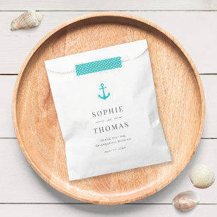 Editable Color Modern Classic Anchor Wedding Bedankzakje