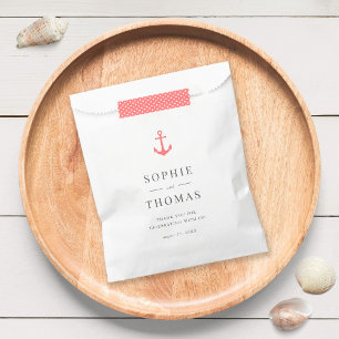 Editable Color Modern Classic Anchor Wedding Bedankzakje