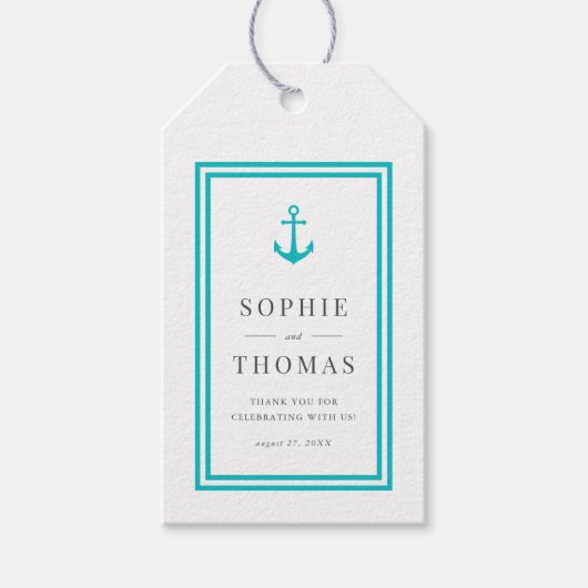 Editable Color Modern Classic Anchor Wedding Cadeaulabel (Voorkant)