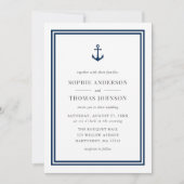 Editable Color Modern Classic Anchor Wedding Kaart (Voorkant)