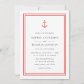 Editable Color Modern Classic Anchor Wedding Kaart (Voorkant)