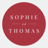 Editable Color Modern Classic Wedding Ronde Sticker (Voorkant)