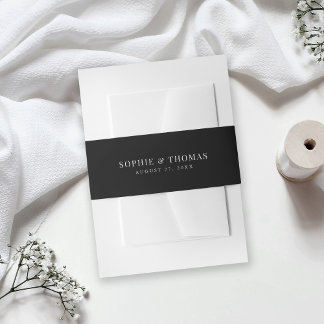 Editable Color Modern Classic Wedding Uitnodigingen Wikkel