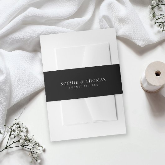 Editable Color Modern Classic Wedding Uitnodigingen Wikkel