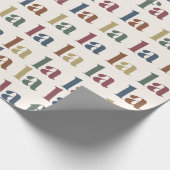 Editable Color Modern Kerstmis Fa La La Wrapping Cadeaupapier (Hoek)
