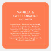 Editable Color Modern List of Ingredients Label (Voorkant)