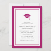 Editable Color Mortarboard Graduation Party Kaart (Voorkant)