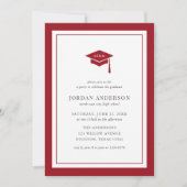 Editable Color Mortarboard Graduation Party Kaart (Voorkant)